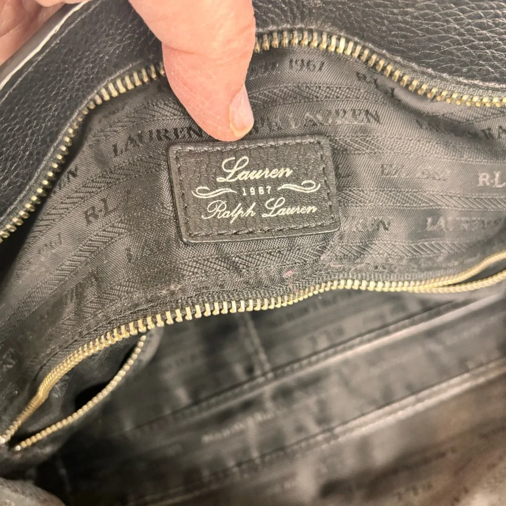 Rare RALPH LAUREN Governors Lodge bag in black leather-LG crossbody messenger